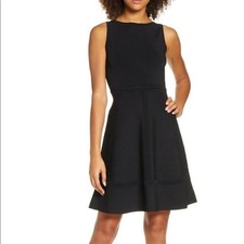 French Connection Tia Tobey Flare Dress, Little Black Dress, Black, Size 2 NWT