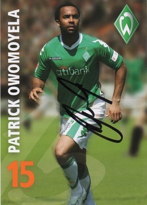 PATRICK OWOMOYELA - original signierte Autogrammkarte Werder Bremen 2007/08
