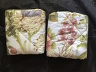 2 POTTERY BARN THISTLE PERCALE QUILTED SHAMS STANDARD GREEN NEW NO TAGS