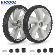 2 Set 12x1.75" Plastic Rear Lawn Mower Wheels for Arnold 490-324-0002, 1/2" Bore