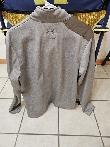Men's Under Armour 1/4 Zip Gray And Camo Size Large Loose UA - Picture 7 of 10