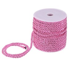 22 Yards Soft Twisted Rope Trim, 5mm Dark Pink Polyester Cord for DIY Craft