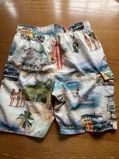 Men  s Hawaiian Swim Trunks Shorts Tropical Surf Retro Beach Vintage Sz Medium M