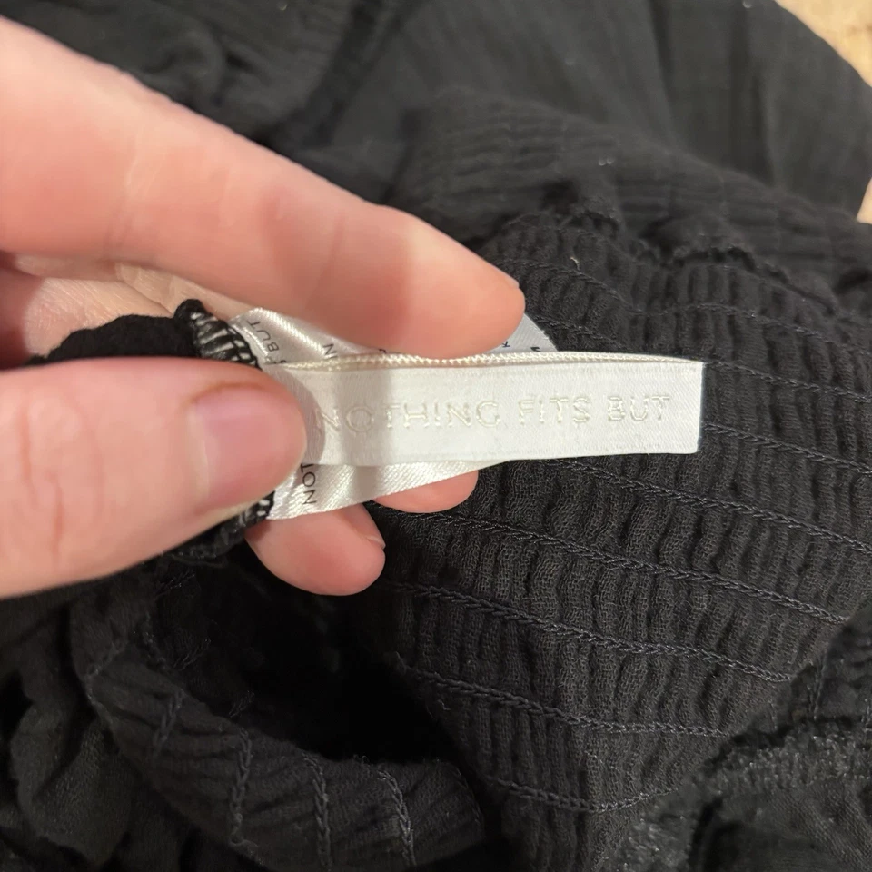 NOTHING FITS BUT KIKO MATERNITY DRESS BLACK SIZE M 100% COTTON - Image 2 of 2