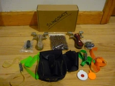 LOT OF 2 NEW PROFESSIONAL STAINLESS STEEL HUNTING SLING SHOT SLINGSHOT SETS