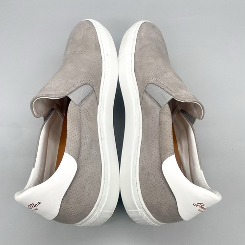 GoodMan Brand Mens 11 Legend Slip On Sneaker Shoes Gray Nubuck Casual Italy - Picture 10 of 12