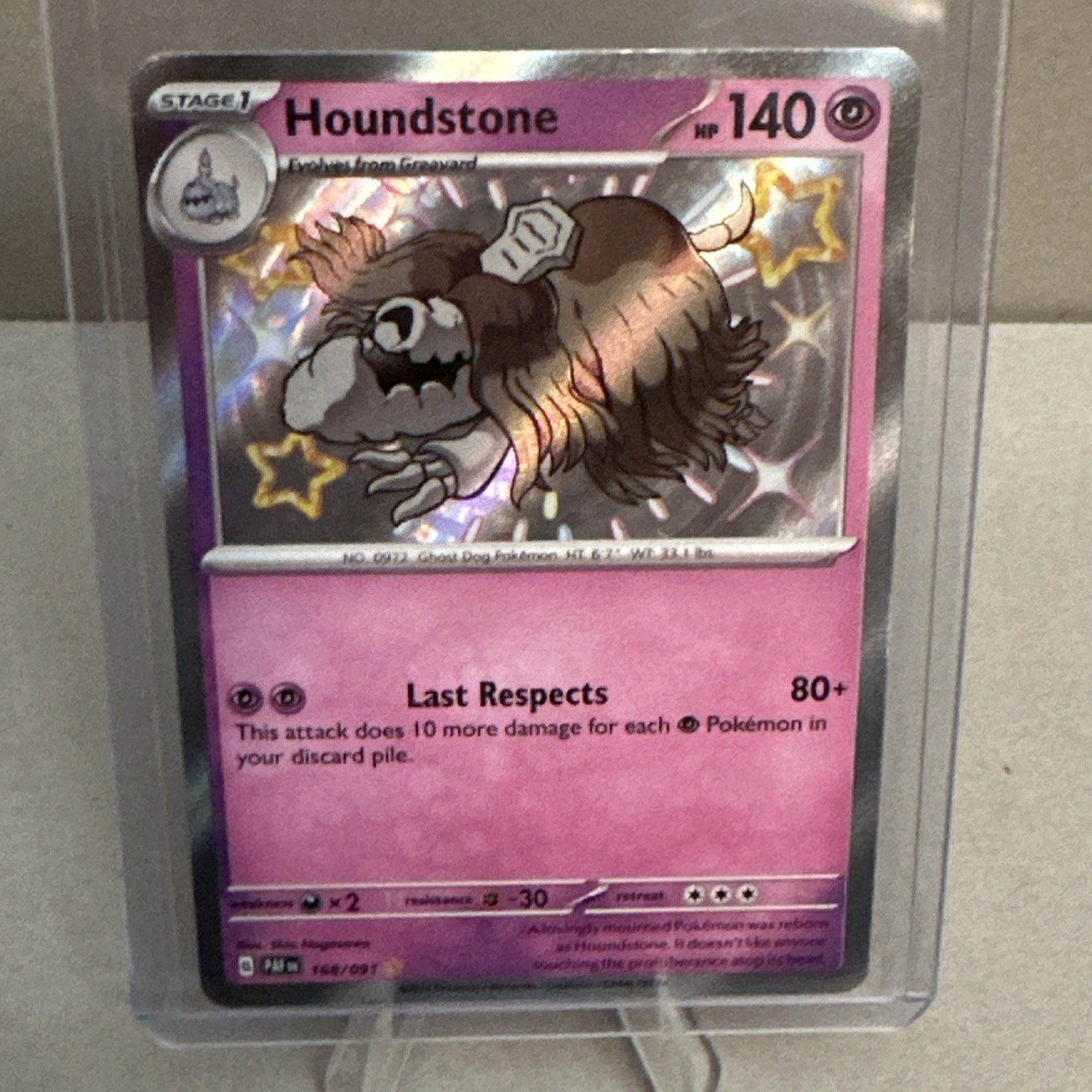 Pokémon TCG Houndstone Scarlet & Violet: Paldean Fates 168/091 Holo Shiny Rare