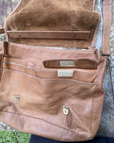 Vintage Colombian Bag Company weiches Leder Laptop Messenger Schultertasche - Bild 9 von 15
