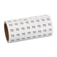 0.4" Small Round Number Stickers Roll, 1000 Pcs Circle Labels, Black Number 70