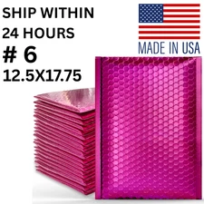 50pcs #6 12.5x19" Pink Poly Bubble Mailers Padded Envelopes Shipping Mailing Bag