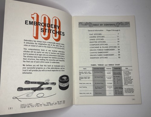 1964 Coats & Clark's Book No. 150 - One Hundred Embroidery Stitches Booklet - Picture 4 of 6