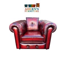 Sofas by Saxon Winchester Oxblood Leather Chesterfield Club Chair FREE DELIVERY