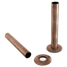 2x 15mm Radiator Valve Pipes and Collars Easy Fit Packs Plumbing Tubes Brass