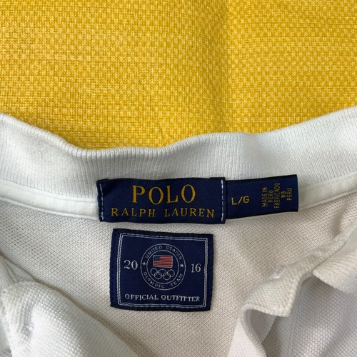 Polo Polo Ralph Lauren Equipo EE. UU. 2016 Juegos Olímpicos Hombres Blanco Talla Mediana - Imagen 7 de 10