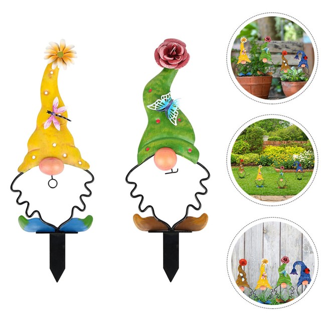 2pcs Holiday Stake Garden Gnome Ornaments Decorative Xmas Decoration for Friends 2pcs Holiday Stake Garden Gnome Ornaments Decorative Xmas Decoration for Friends