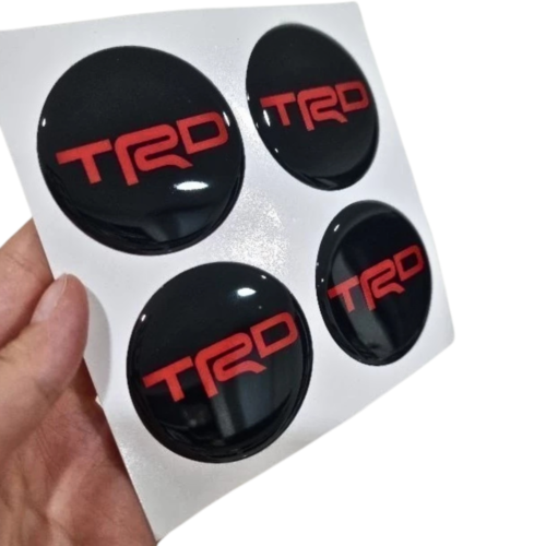 Stickers Resin Reflect Logo Decor Wheels Center Caps for TRD Size 60mm. Set 4pcs - Picture 9 of 10