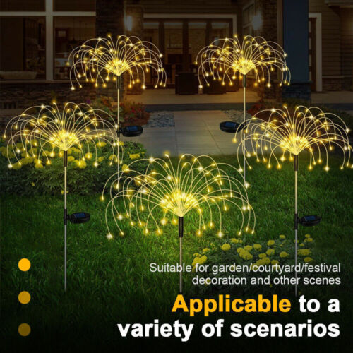 150LED Solar Firework Lights Waterproof Path Lawn Garden Christmas Decor Lamp US - Picture 8 of 47