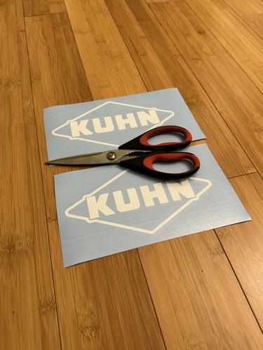 KUHN Farm Equipment 8” White Sticker Decal (Set 2) Replacement Equipment Sticker - Picture 2 of 2