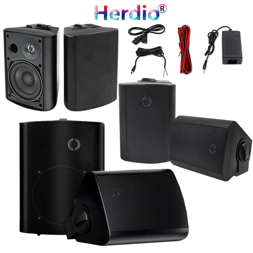 2x Herdio Outdoor Bluetooth Speakers Waterproof Wall Mounted Patio Boat Speakers - Picture 17 of 42