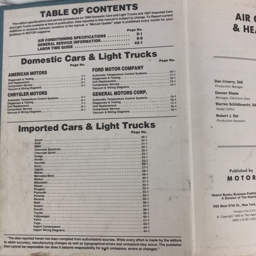Manual de aire acondicionado y calefacción de motor 1988 coches nacionales de importación 1987 - Imagen 5 de 23