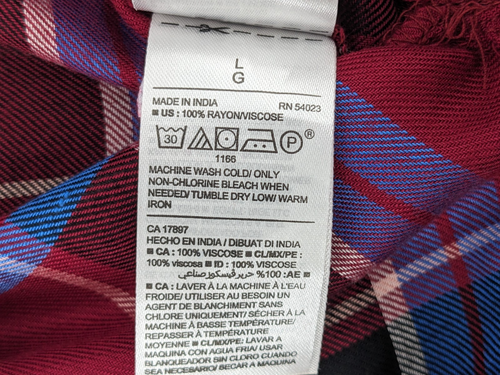 Neu mit Etikett Old Navy burgunderrot kariertes klassisches Damenhemd mit Knopfleiste Größe Large - Bild 8 von 14