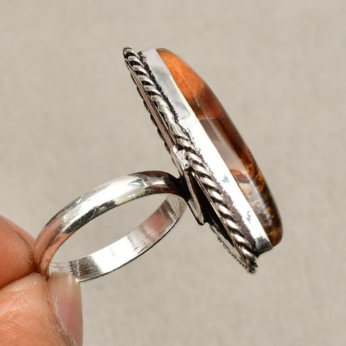 Tigerauge Edelstein 925 Sterling Silber Schmuck Ring Größe 6 - Bild 2 von 8