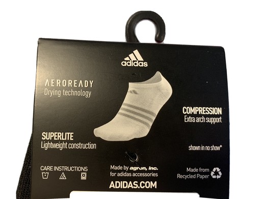 NWT-adidas Kids' - Girls Superlite No Show Socks (6-Pair),, MultiColor, Size L - Picture 4 of 4