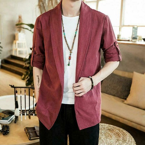 Cárdigan Suelto Chaqueta para el torso Algodón Informal Ethinc Estilo Chino Algodón Camisa Retro - Imagen 5 de 16