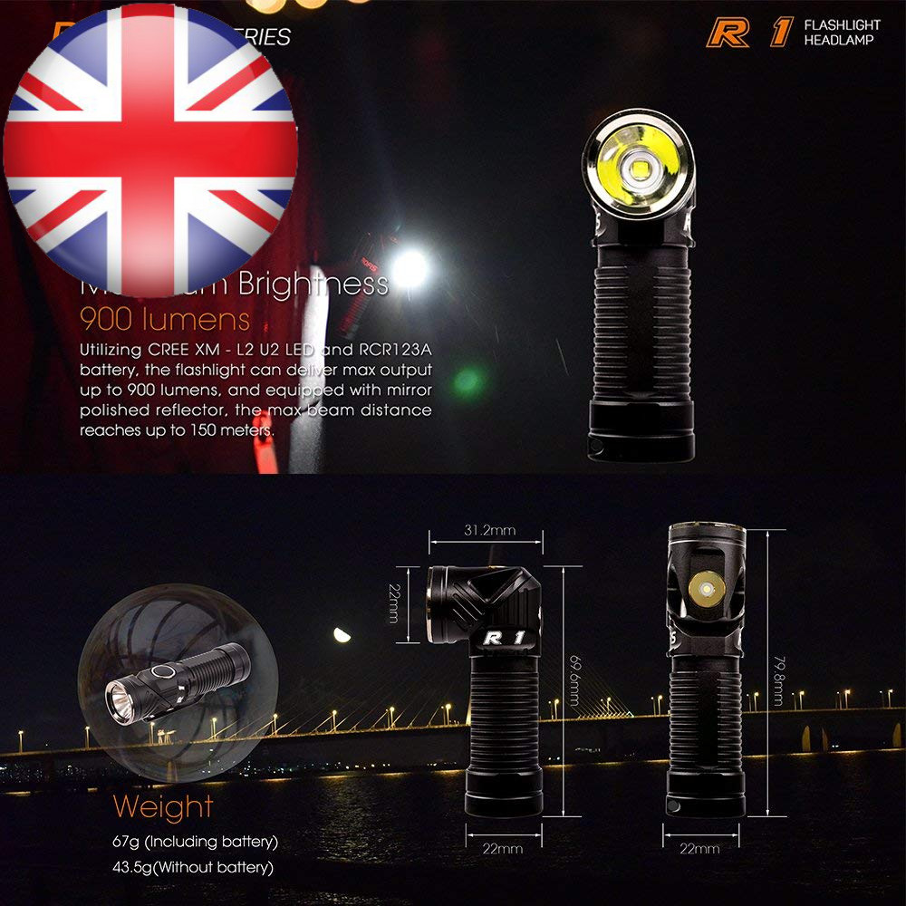 Rofis R1 EDC Torch 900 Lumens CREE XM-L2 U2 LED Multifunctional Multifunctional LED Magnetic USB... 8674f8 Rofis R1 EDC Torch 900 Lumens CREE XM-L2 U2 LED Multifunctional Multifunctional LED Magnetic USB... 8674f8