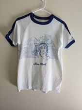 Vintage 80s New York Statue of Liberty Single Stitch Ringer T-Shirt USA Made