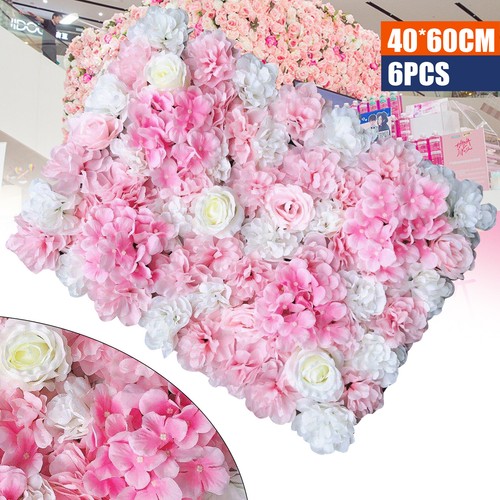 Pannello parete floreale artificiale seta rose matrimonio/vetrina decorazione 6 pezzi! - Foto 6 di 12
