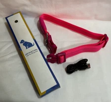 USB Rechargeable Adjustable LED Dog Collar - Comfortable Soft Mesh Safety Light