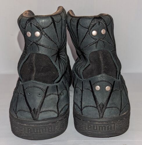 Scarpe sneakers Puma En Noir nere Spider Web taglia 12 scamosciate alte RARE A+ 🕸️🕷️ - Foto 9 di 24
