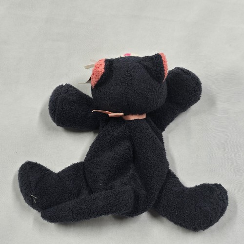 Russ Luv Pets Black Kitten Crispy Cat Toy Vintage Berrie Plush Tags Chamois Bean - Picture 4 of 4