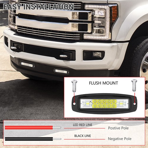 3" 4" 7" Flush Mount LED Work Light Bar Offroad Flood Spot Reverse Fog Driving - Picture 78 of 109