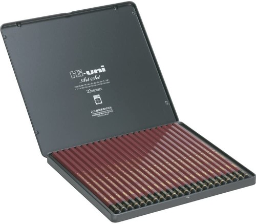 MITSUBISHI PENCIL Hi-uni Drawing Art Set 22 HUAS Pencils JPN - Picture 2 of 6