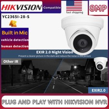 HIK Compatible 4K 8MP Turret Security MIC IR30M IP Camera Factory Direct