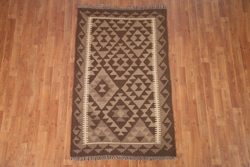 Tribal Southwestern Reversible Kilim Oriental Area Rug 3'x5' Hand-woven Wool Rug - Picture 2 of 9