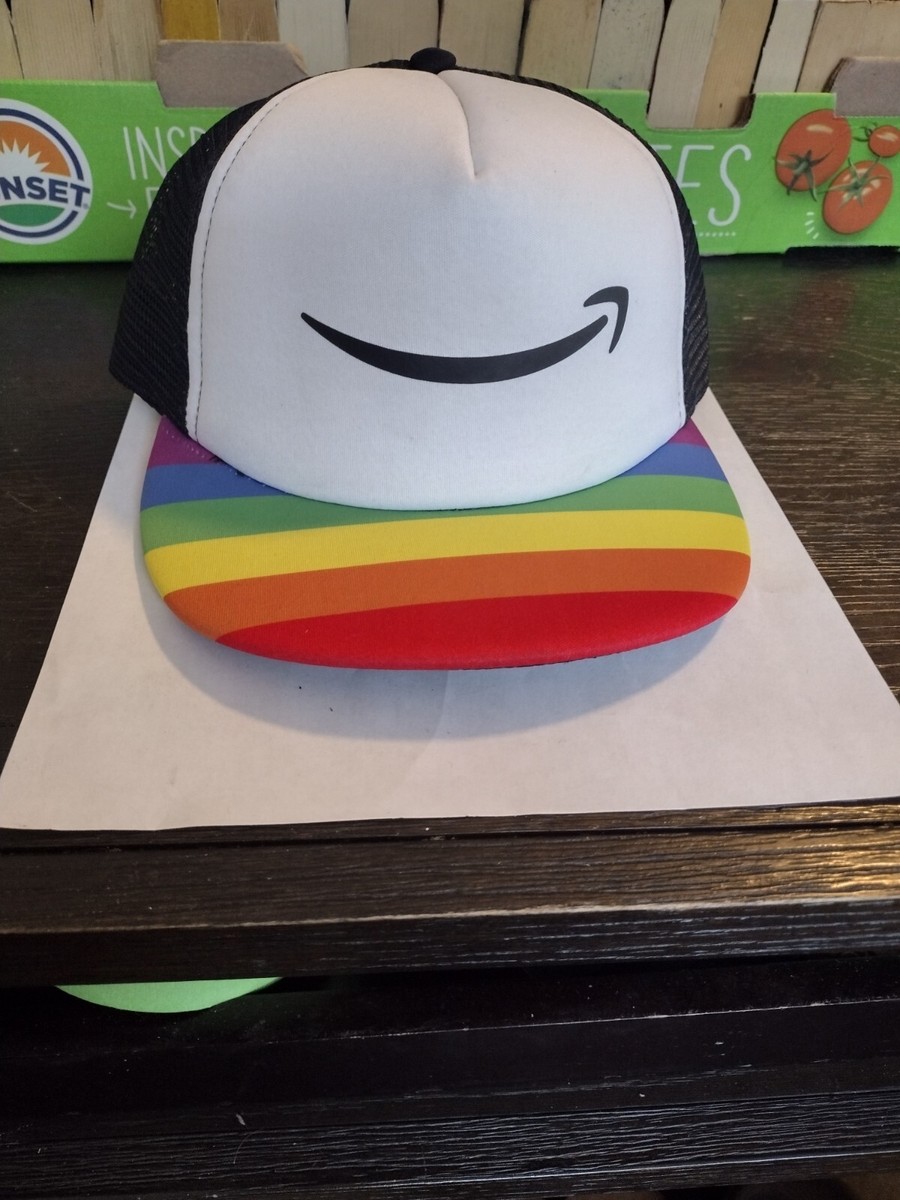Amazon Pride Hat Rainbow Bill Trucker Cap Mesh Snapback Hat