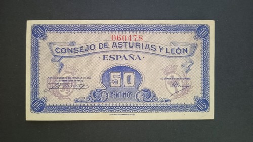 50 céntimos CONSEJO ASTURIAS Y LEÓN, 1936. Pick S603. SC-