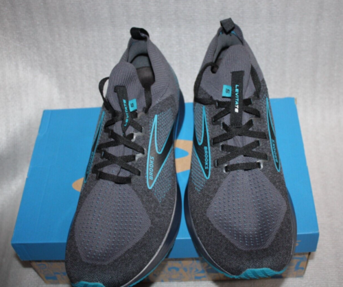Neu im Karton Brooks Levitate Stealth Fit 5 Laufschuhe schwarz-türkis Herrengröße 8,5