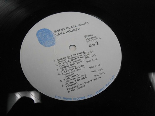 EARL HOOKER "SWEET BLACK ANGEL" RARE BLUE THUMB LABEL #BTS-8812 NEAR MINT - Picture 4 of 4