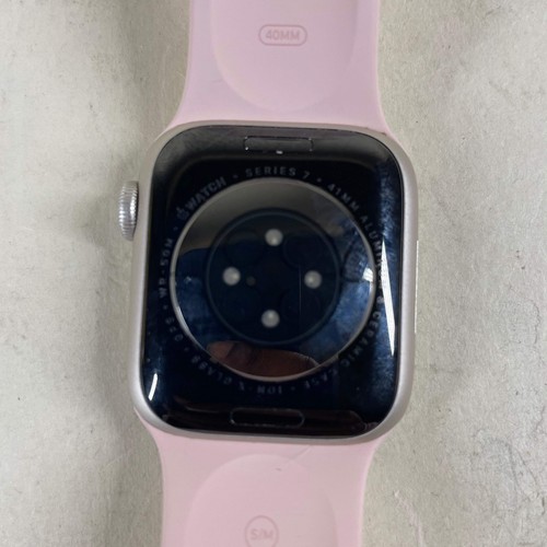 GPS Only Apple Watch Series 7 41MM Silver Aluminum Pink Sport Band MKMY3LL/A - Zdjęcie 7 z 7