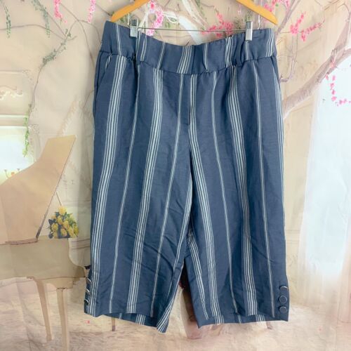 NEW Lane Bryant Linen High Rise Power Pocket Crop Pants Plus Size 18 - Picture 2 of 10