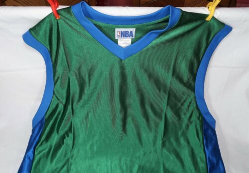Vintage NBA Brand Blank Jersey Green Blue Polyester Mens Size Large - Picture 2 of 7