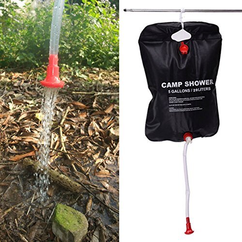 SET ZWEI 5 Gallonen Outdoor Camping Wandern Solarduschen Energiebeheizt Camp Dusche - Bild 2 von 3
