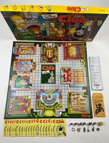 The Simpsons Clue Board Game 2000 Parker Brothers 1st Ed. COMPLETE Pewter Pieces - Picture 2 of 12