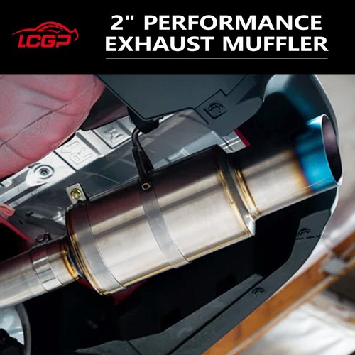 2" Inlet 3" Outlet Performance Mufflers Exhaust/Resonator SS Universal - Foto 8 di 8