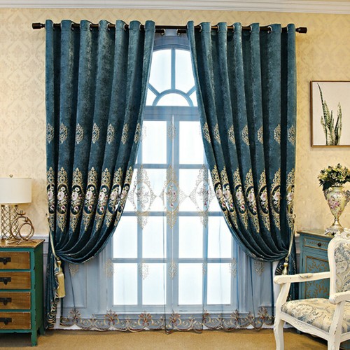 1 pieza cortina ojal de chenilla europea cortina ventana sala dormitorio - Imagen 13 de 18