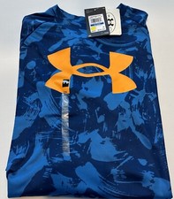 Under Armour Boys Blue Pullover Shirt Size Youth XL Brand New‼️